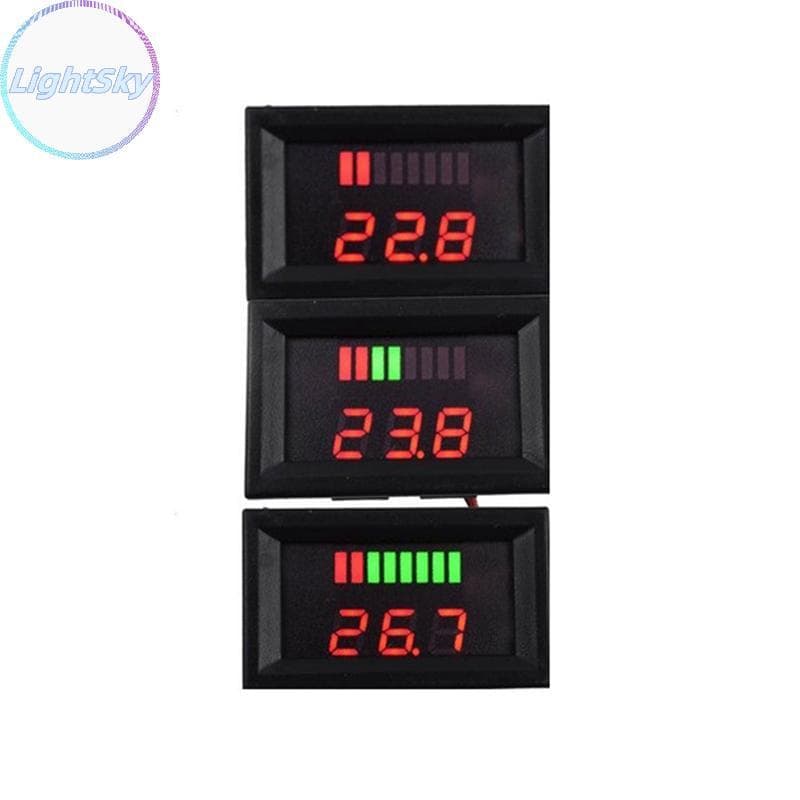 LightSky 12V 24V 60V 72V แบตเตอรี่ตัวบ่งชี้ความจุตะกั่ว Acid Power รถโวลต์มิเตอร์แบบดิจิตอล TH