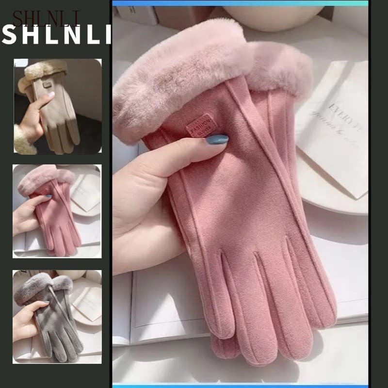 ถุงมือหนาตุ๊กตาฤดูใบไม้ร่วงฤดูหนาวของผู้หญิงเหมาะสําหรับขี่จักรยานกลางแจ้งหน้าจอสัมผัสเข้ากันได้ถุงมืออุ่น