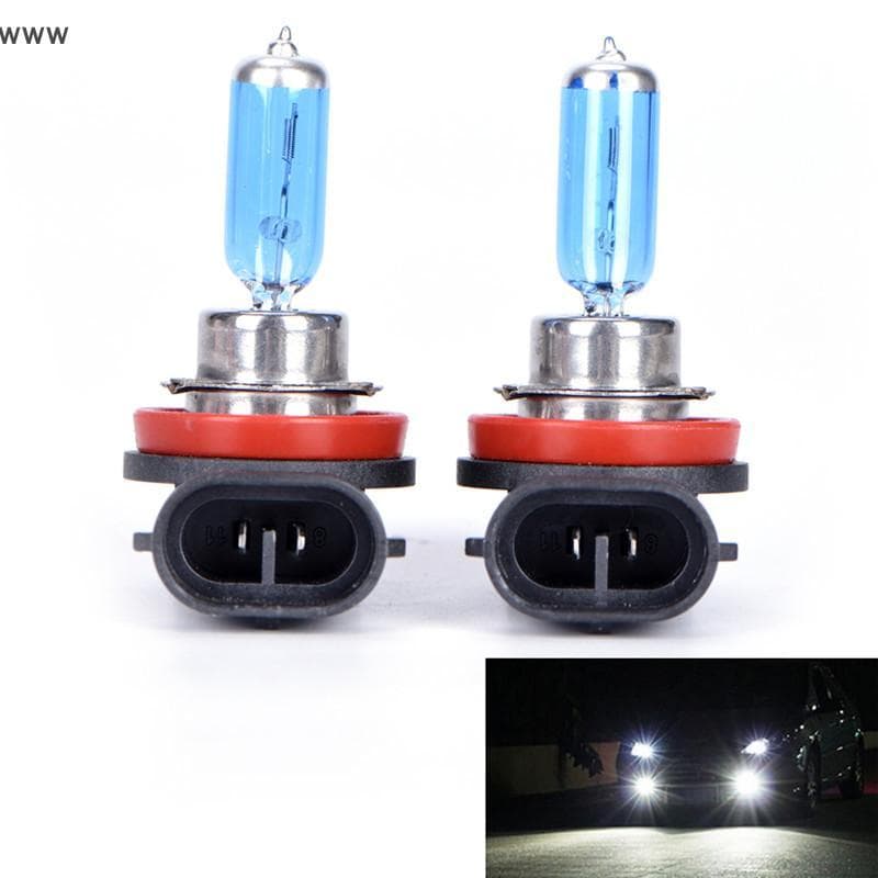 COD หลอดไฟฮาโลเจนสําหรับรถยนต์, หลอดไฟตัดหมอกสีขาวสว่างมาก12V 55W H11 2ชิ้น รูปที่ 1