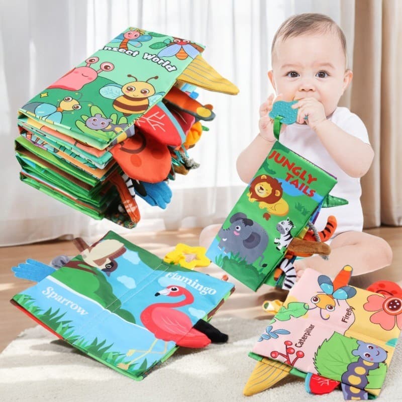 หนังสือผ้า​สําหรับเด็ก​ หนังสือผ้า3D หนังสือเด็ก นิทานผ้า เสริมสร้างพัฒนาการ หนังสือผ้าหัดจับ