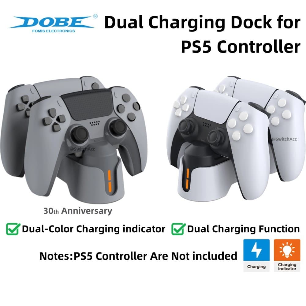 DOBE 30Th Anniversary Dual-Controller Charger สถานีชาร์จสําหรับ PS5 / PS5 Pro / PS5 Slim Wireless Controller…