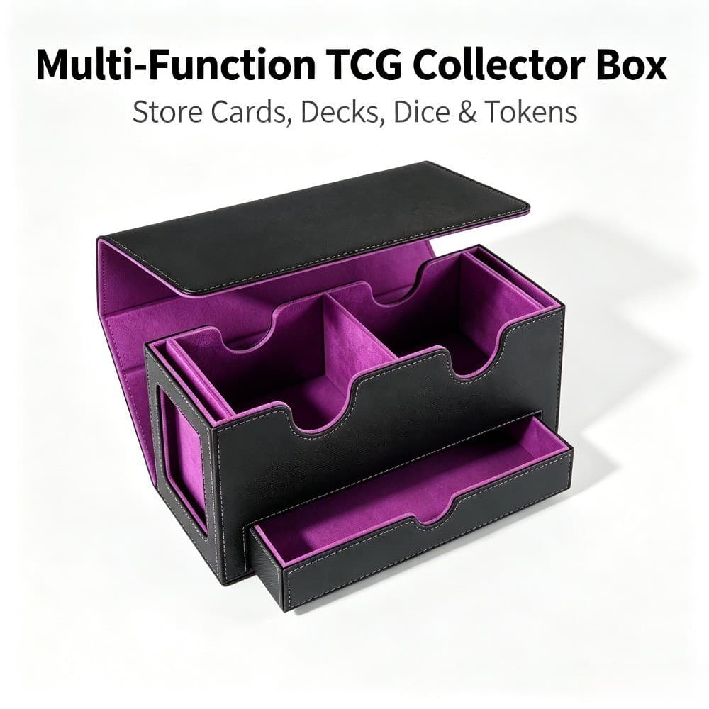 Pokémon Game King Leather Card Box Card Brick Card Holder Dice Storage Box Single Double Side Window One…