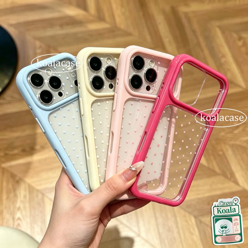 เคส2in1กรอบรูป ลายจุดสีพาสเทล กันกระแทกสวย เคสไอโฟน IPhone 17 11 16 15 13 12 14 Pro Max 15 14 16 Plus Air 17…