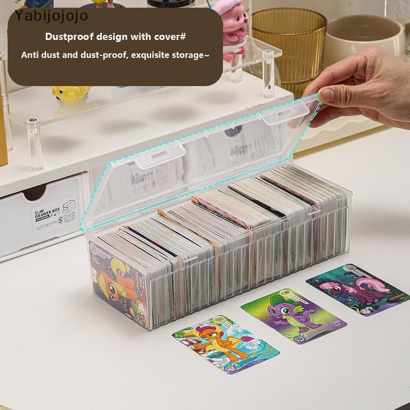 Yabijojojo 1PC พลาสติกใสช่อง Organizer กล่องถือ 550+ การ์ดเกมกล่องเก็บปรับ Divider สําหรับการ์ดใหม่