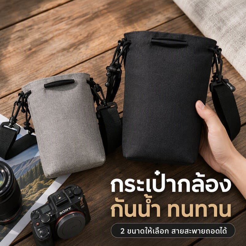 กระเป๋ากล้อง ผ้าอ๊อกซฟอร์ด กันน้ํา กันกระแทก ถุงใส่เลนส์ กล้องมิเรอร์เลส DSLR สายถอดได้