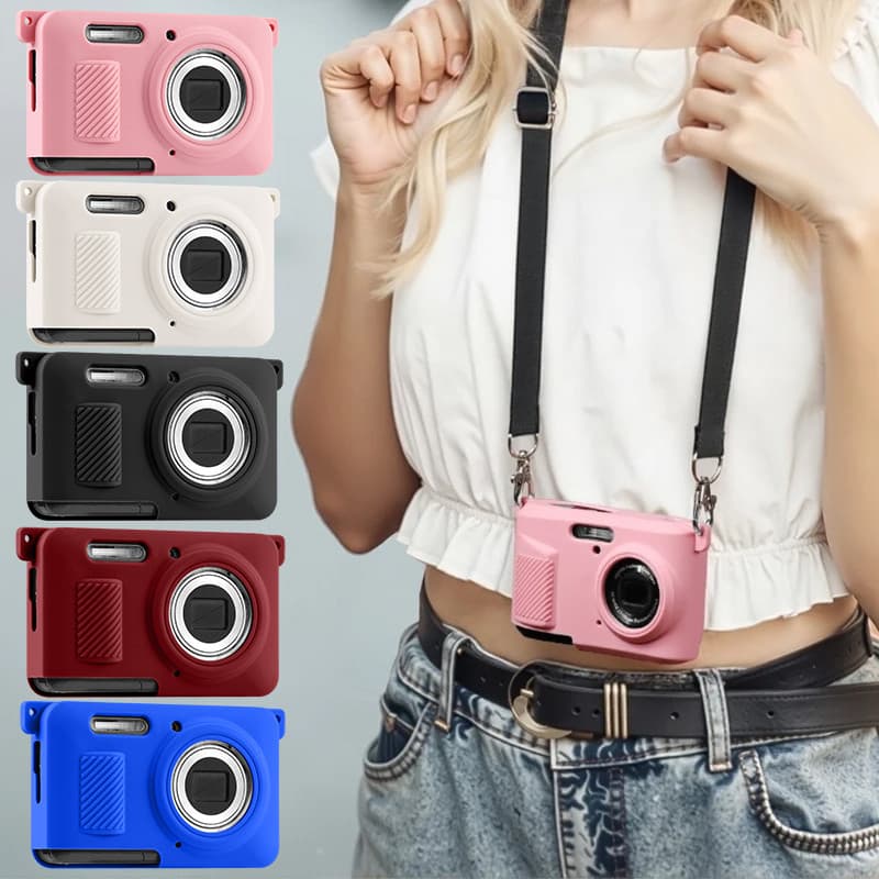 สําหรับ Kodak PIXPRO FZ55 / FZ45 เคสกล้องซิลิโคนอ่อนนุ่มพร้อมสายคล้องไหล่ Smooth Protector…