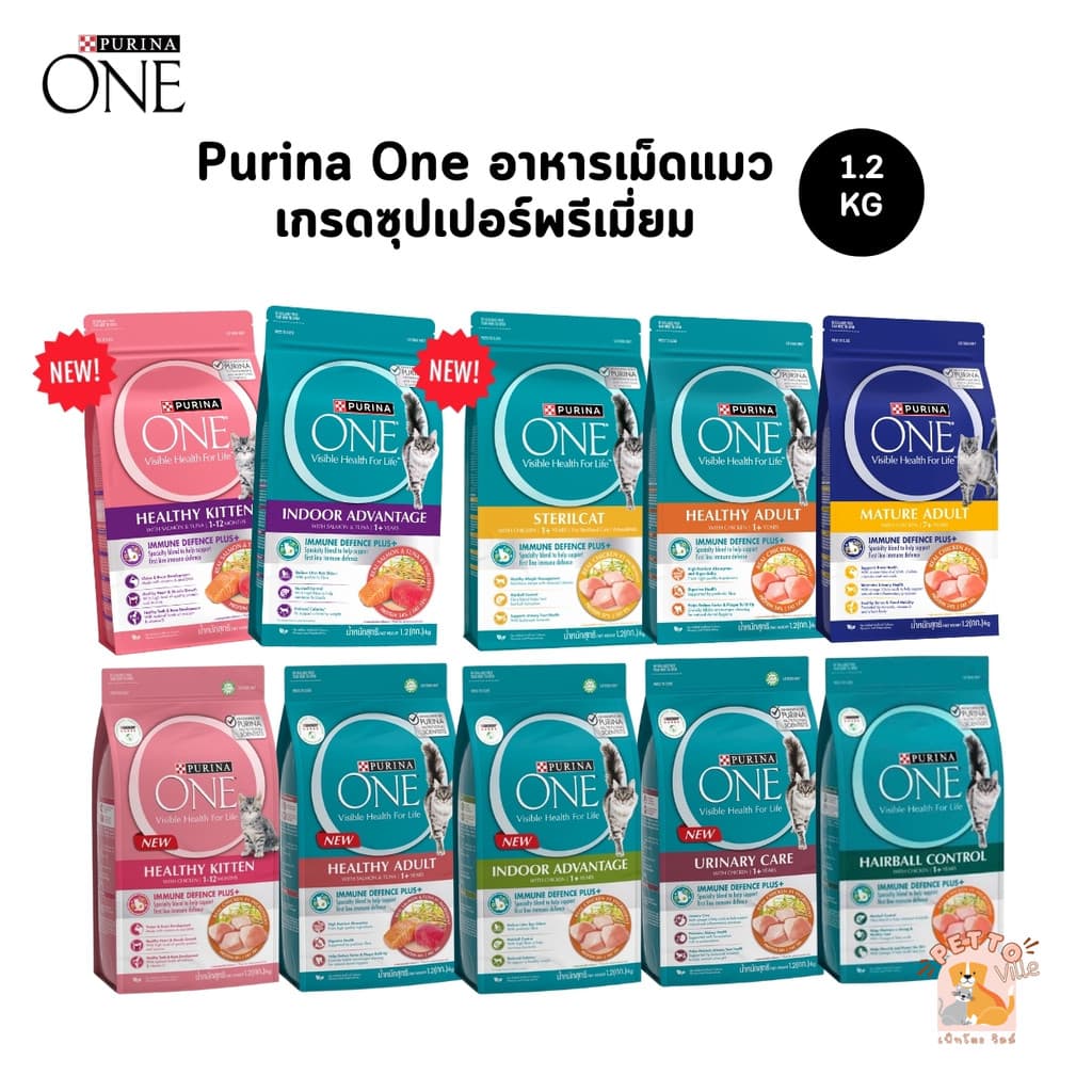 Purina One เพียวริน่าวัน อาหารเม็ดแมว ขนาด 1.2 กิโลกรัม รูปที่ 1