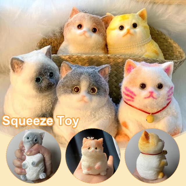 น่ารักแมวอ้วนสีส้มตุ๊กตาแมวนุ่มเหนียวสาวเด็กของขวัญวันเกิด Fidget Squishy…