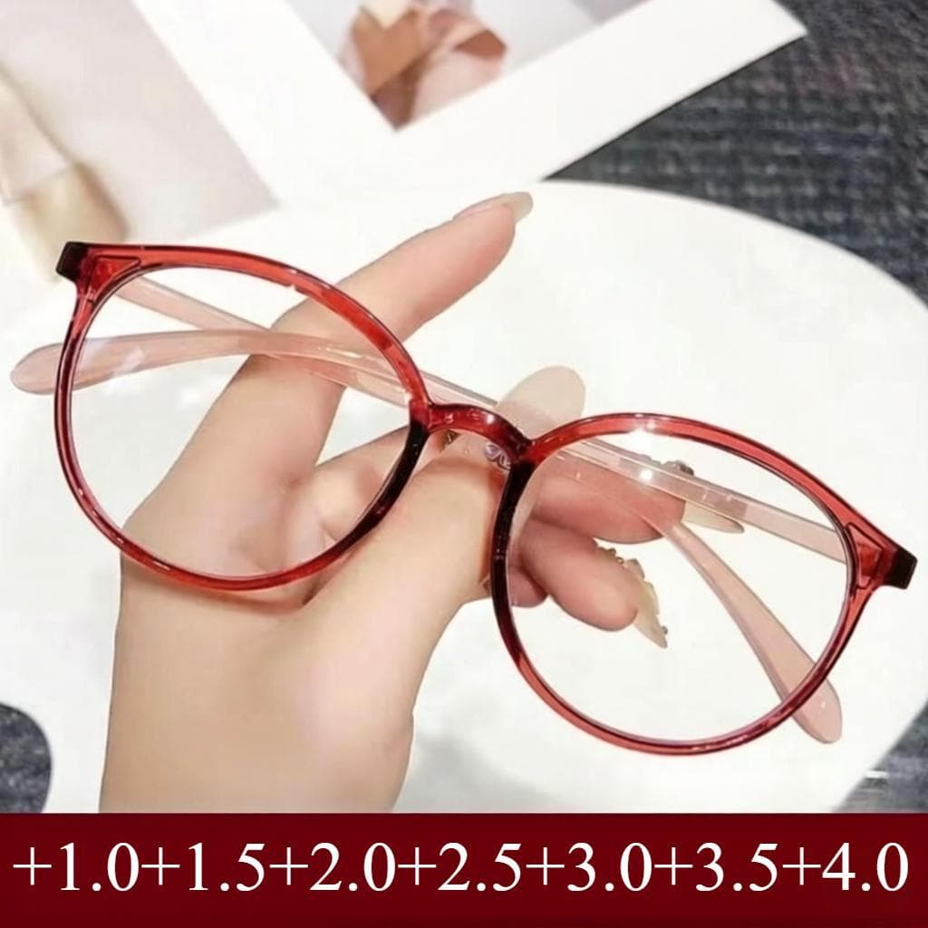 แว่นอ่านหนังสือทรงรี น้ําหนักเบา ยืดหยุ่น และมีสไตล์ ออกแบบมาเพื่อลดอาการเมื่อยล้า เลนส์ใส ค่าสายตาF048