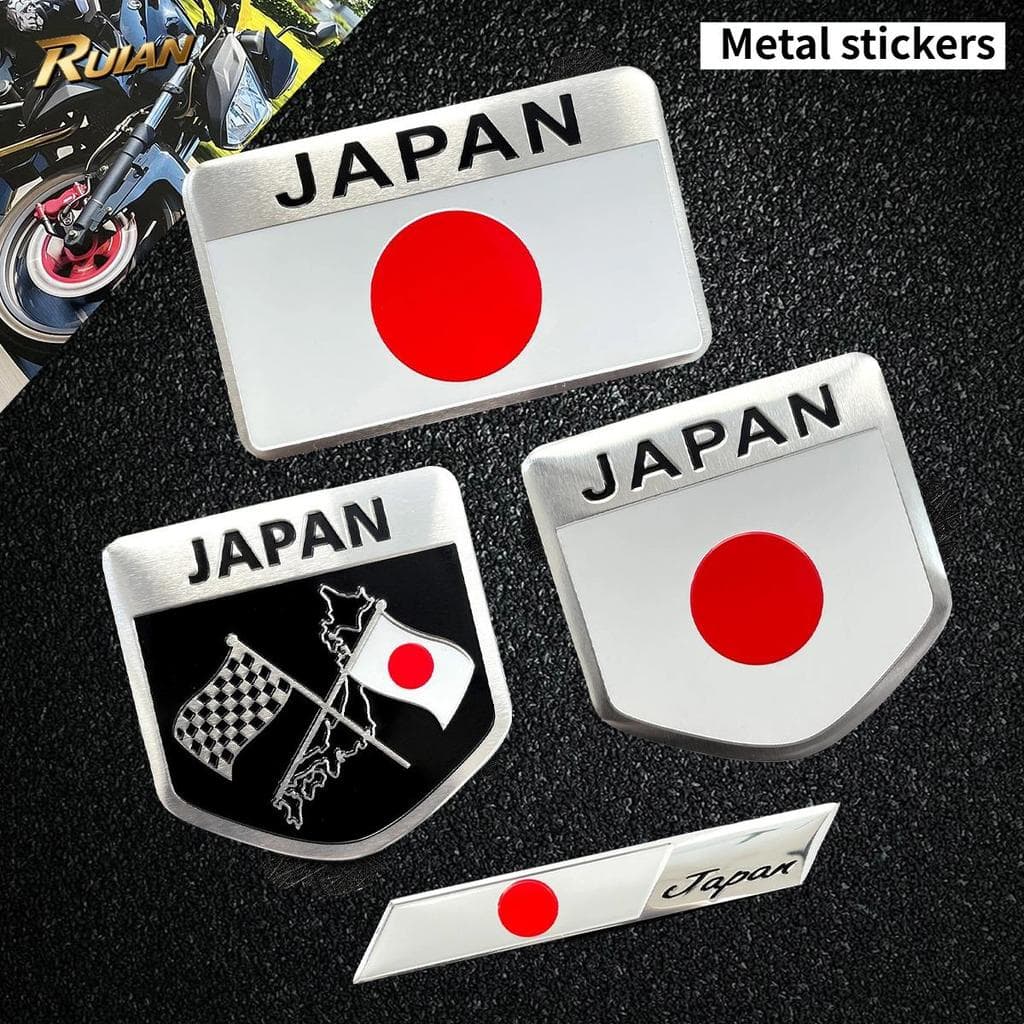 3D โลหะญี่ปุ่นธงรถสติกเกอร์กันน้ํา Self-Adhesive ญี่ปุ่นธง Badge Decal สําหรับรถรถจักรยานยนต์หมวกกันน็อค Auto…