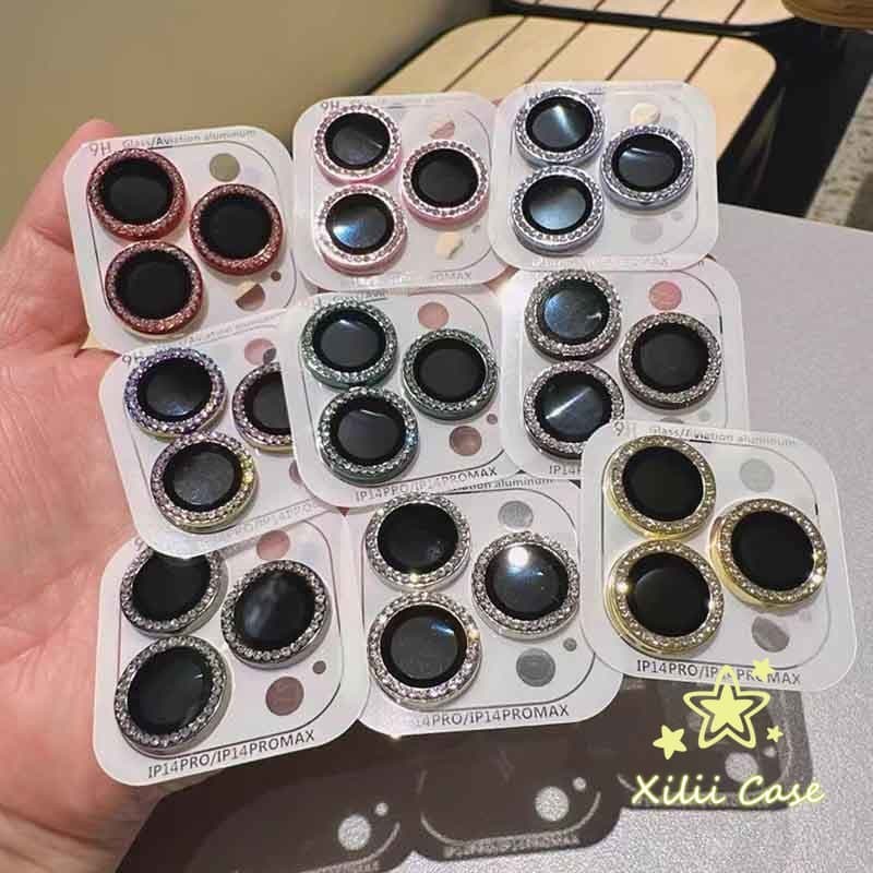 สําหรับ IPhone 13 17 air 12 15 11 16 14 Pro Max 15 16 14 Plus 12 13 mini ฟิล์มกล้อง 9H คริสตัลสี ป้องกันรอย…
