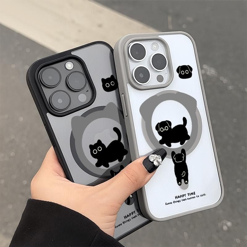 เคสโทรศัพท์ลายแมวและสุนัขน่ารัก สําหรับ iPhone13Pro/11/12ProMax/14/15/16Plus ดีไซน์แม่เหล็กคุณภาพสูง…