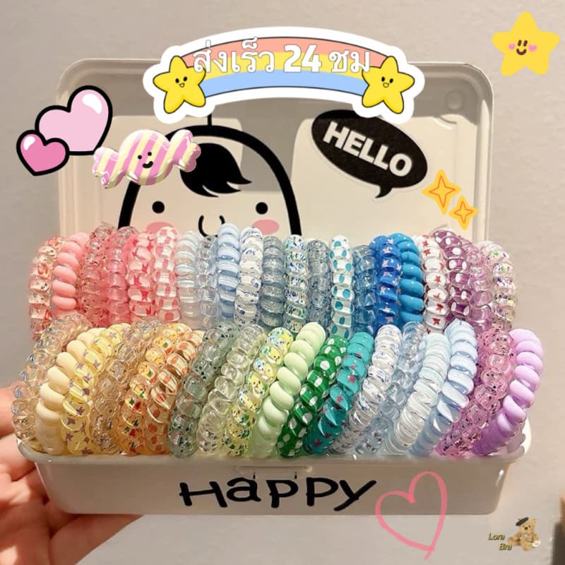 ส่งไวจากไทย ที่คาดผมยืดหยุ่นสูง สไตล์เกาหลี ชุดผูกผมสีสันสดใส ยางรัดผมหางม้า เชือกผมมัลติฟังก์ชัน