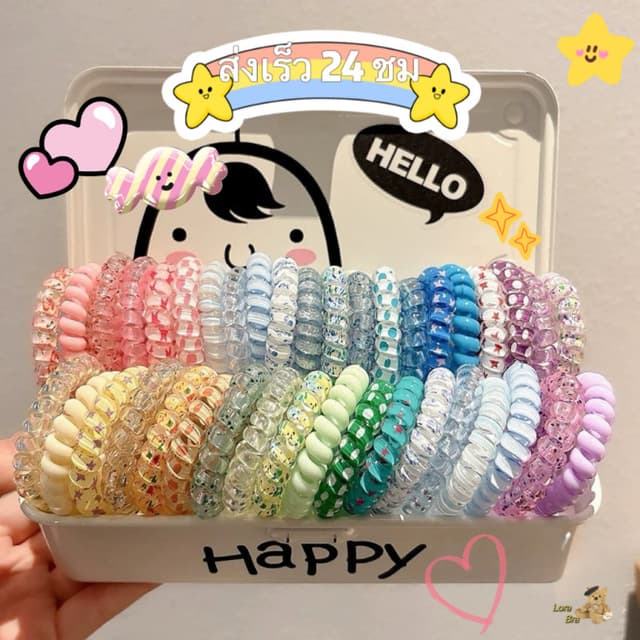 ส่งไวจากไทย ที่คาดผมยืดหยุ่นสูง สไตล์เกาหลี ชุดผูกผมสีสันสดใส ยางรัดผมหางม้า เชือกผมมัลติฟังก์ชัน