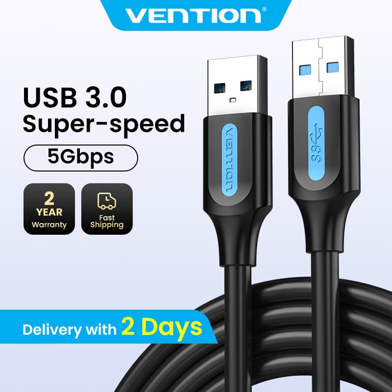 Vention สาย USB 3.0 A-to-A แรงสุด 5Gbps สําหรับถ่ายโอนข้อมูลเร็วและชาร์จอุปกรณ์