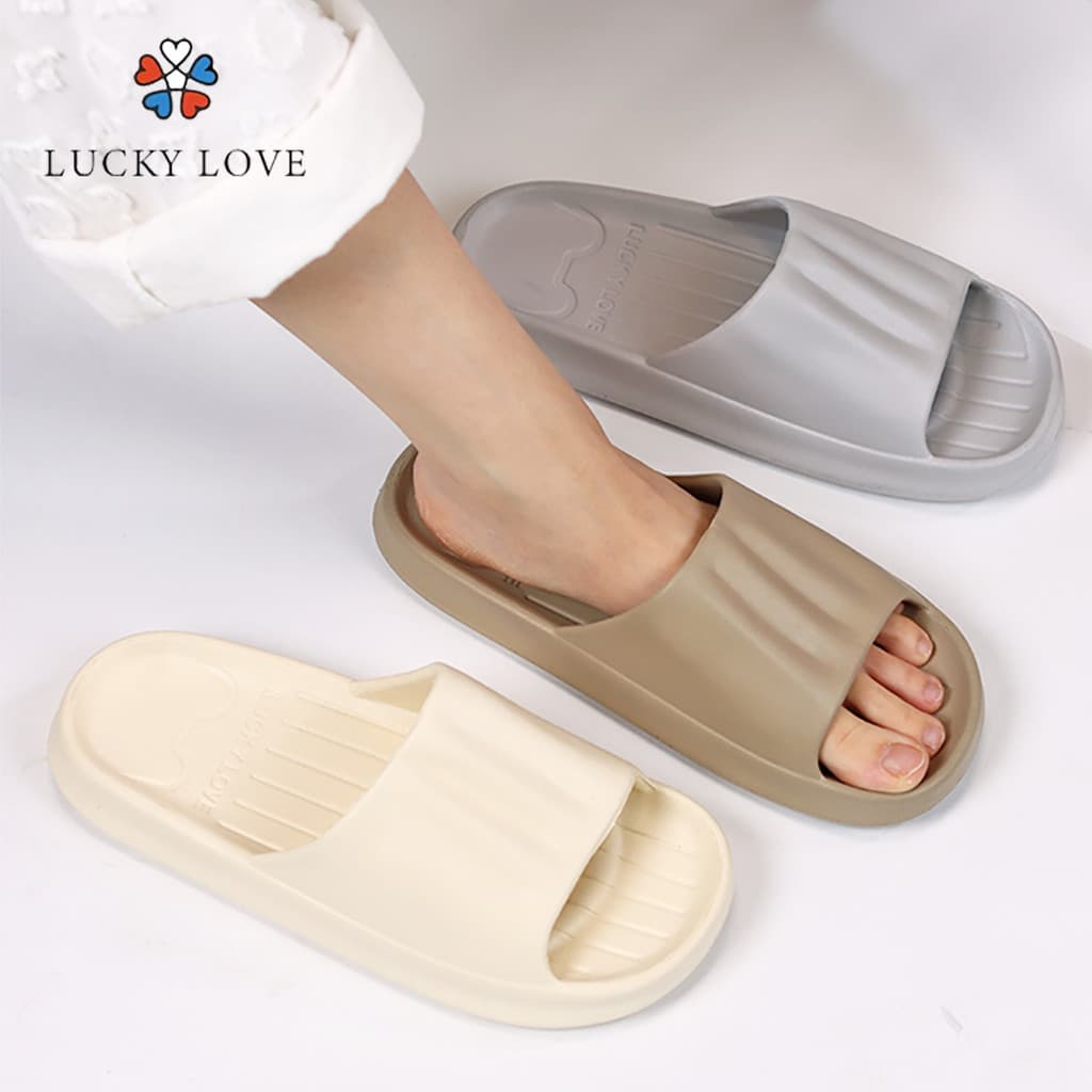 Lucky Love รองเท้าแตะ พื้นหนา สําหรับผู้หญิง EVA พื้นนุ่ม กันลื่น หนานุ่ม LK007