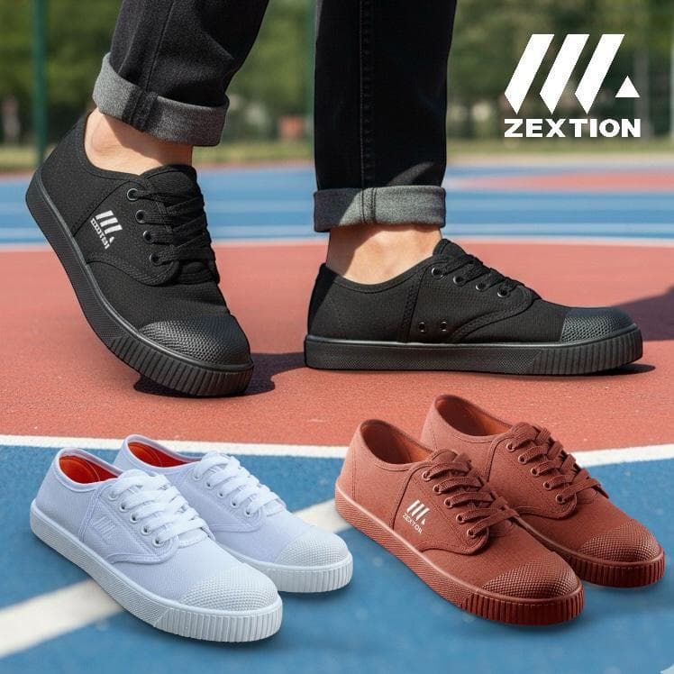 รองเท้าผ้าใบนักเรียน ZEXTION** (เซคชั่น) 205X size: 30-45 ใส่เรียนใส่ทํางาน เบา ทน