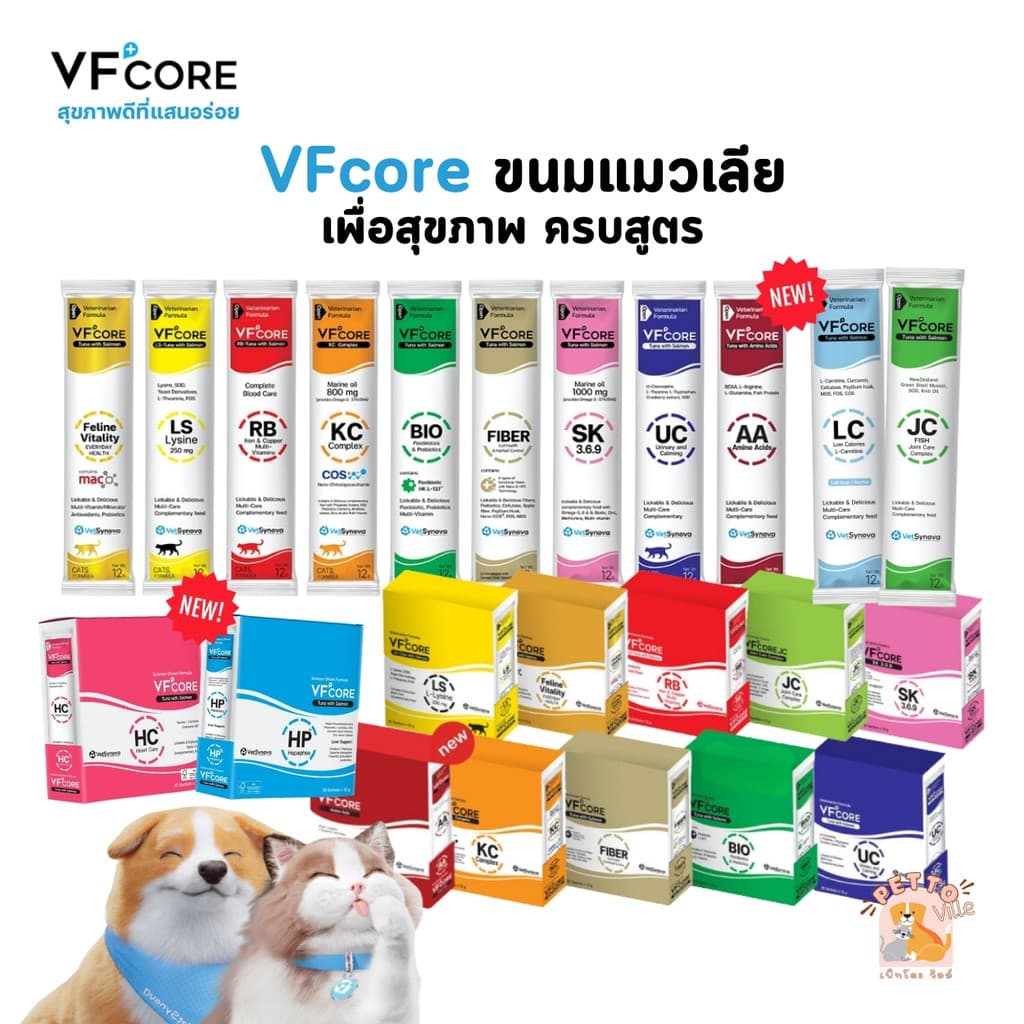 VFcore แมวเลีย วิตามินแมว อาหารเสริม ไลซีน วิตามินรวม แบ่งขายแบบซอง 12g รูปที่ 1