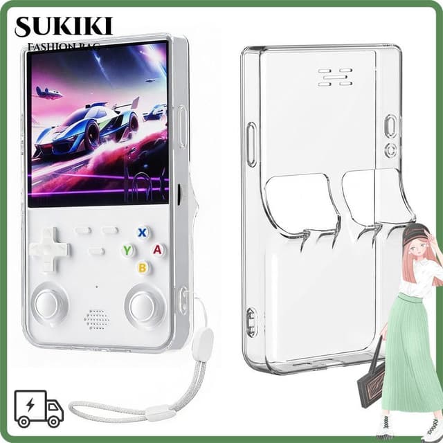 SUKIKI ป้องกัน, ฝาครอบคอนโซลเกมกันกระแทกโปร่งใส, TPU แบบนุ่มพร้อมเชือกเส้นเล็กเคสแขนป้องกันรอยขีดข่วนสําหรับอุ…