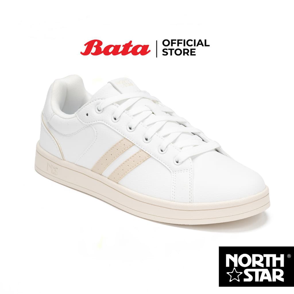 Bata บาจา North Star รองเท้าผ้าใบสนีคเกอร์ แบบผูกเชือก สําหรับผู้ชาย รุ่น COMPUS สีดํา 8206196 สีขาว 8201196