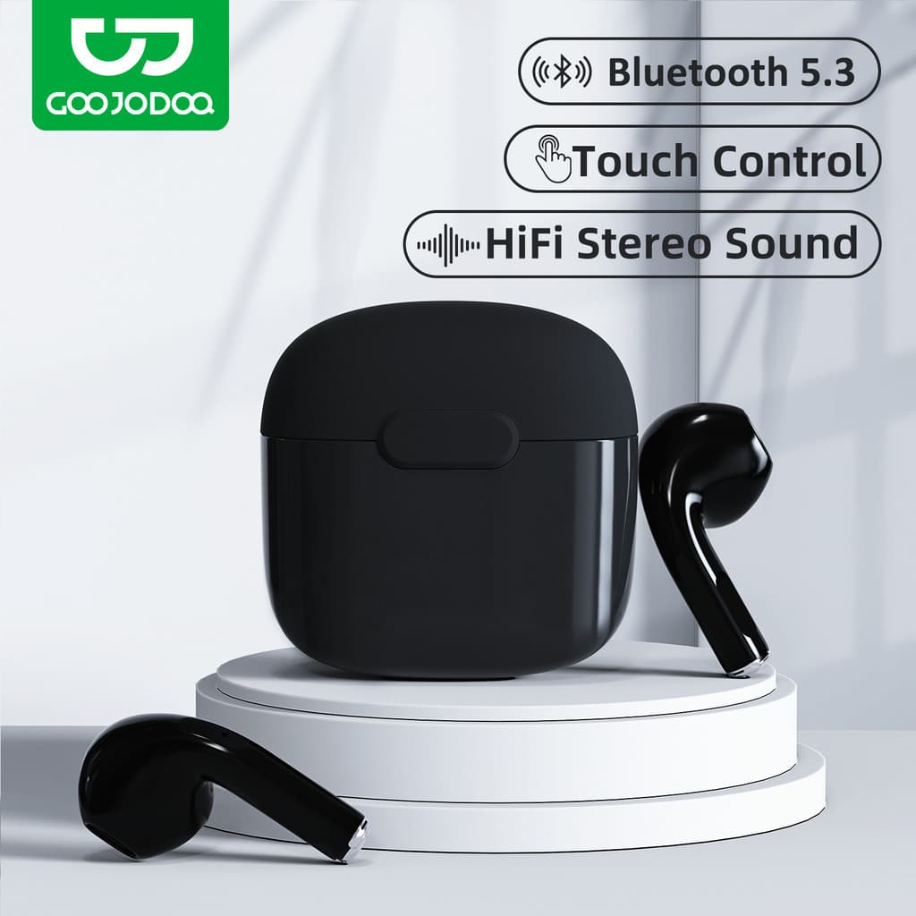 GOOJODOQ BT5.3 หูฟังไร้สายอัตโนมัติคู่ Comfort Fit Hi-Fi Sound Touch Control Type-C ชาร์จ 25mAh/180mAh…