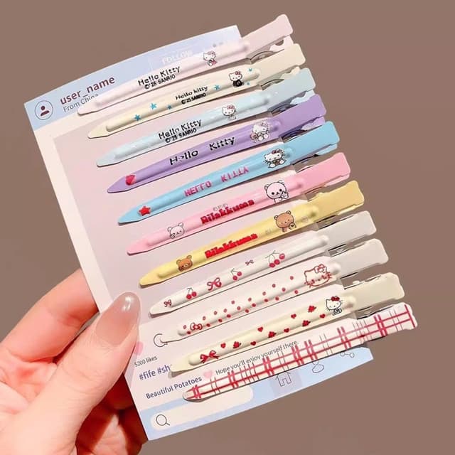 ของขวัญแบบสุ่ม กิ๊บติดผมทรงปากเป็ดสีมาการอง กิ๊บติดผม กิ๊บติดผมหน้าม้า แบบสุ่ม