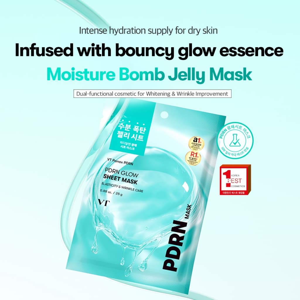 PDRN Glow Sheet mask / PDRN Tone On Jelly Sheet Mask Vegan PDRN Jelly Mask Hydrating & Brightening…