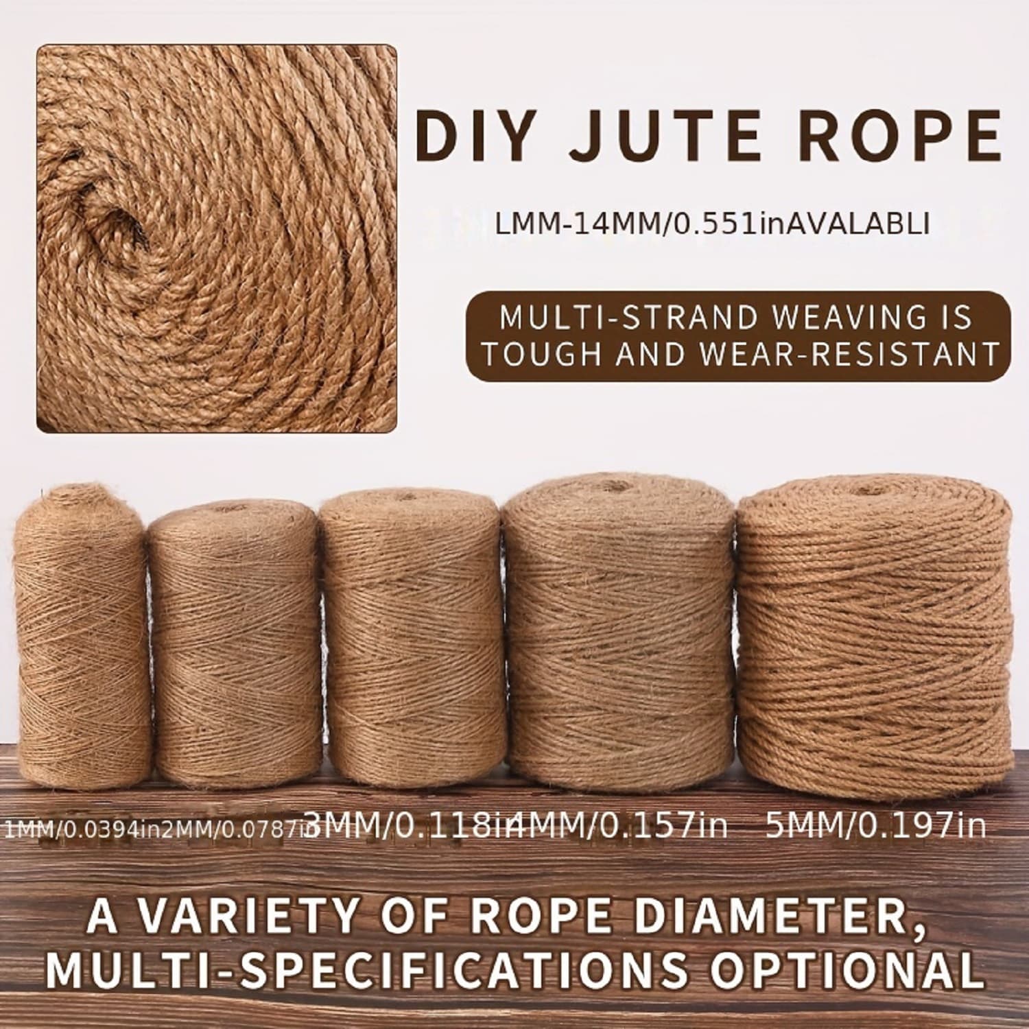 1mm-12mm Handmade Twine เชือกสําหรับแมวโพสต์ DIY Scratching ตกแต่งเป็นมิตรกับสิ่งแวดล้อมโครงการบ้านเฟอร์นิเจอร…