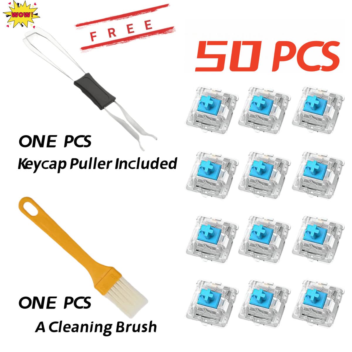 สวิตช์คีย์บอร์ดคีย์บอร์ด Clicker Key เปลี่ยน 30 ชิ้น/50 ชิ้น/90 ชิ้น 3 พินสวิตช์สัมผัสคีย์บอร์ดแบบกลไกฟรีสําหร…