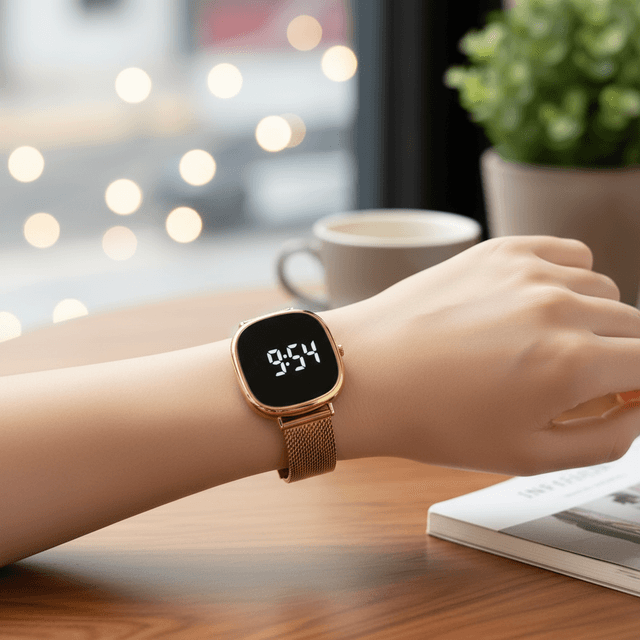 นาฬิกาอิเล็กทรอนิกส์ LED สัมผัส, สายแม่เหล็กมิลาโนแฟชั่น สําหรับนักเรียน เป็นของขวัญแฟชั่น
