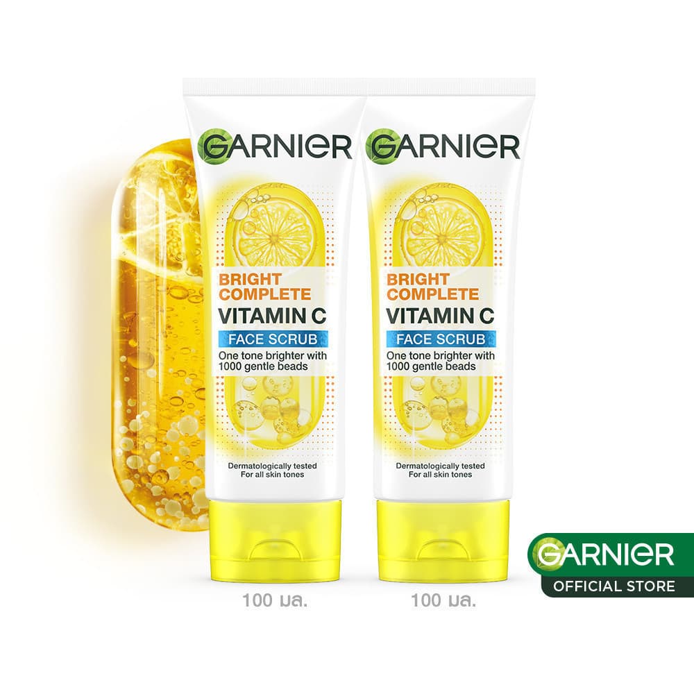 การ์นิเย่ ไบรท์ คอมพลีท วิตามินซี โฟม สครับ 100 มล.x2 GARNIER FOAM SCRUB (คลีนซิ่ง,โฟมล้างหน้า)
