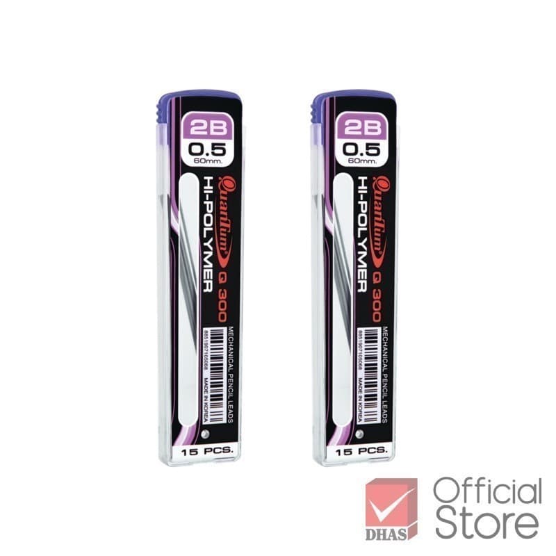 Quantum ไส้ดินสอกด Q300 0.5 มม. 15 ไส้ 2B จํานวน 2 หลอด