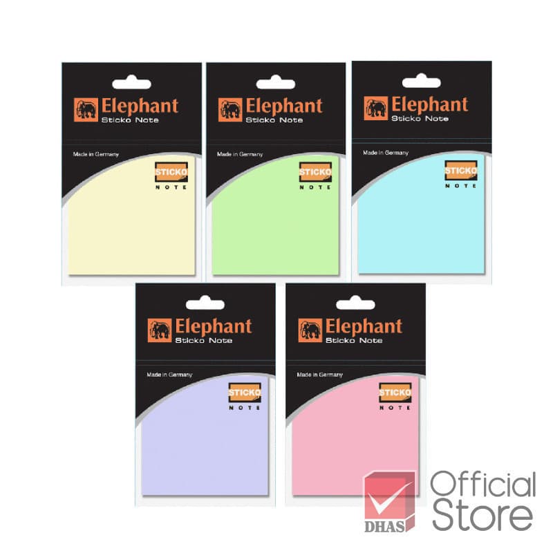 Elephant กระดาษโน๊ต กระดาษโน๊ตกาวในตัว สีพาสเทล ขนาด 3X3 นิ้ว 100 แผ่น จํานวน 1 ชิ้น