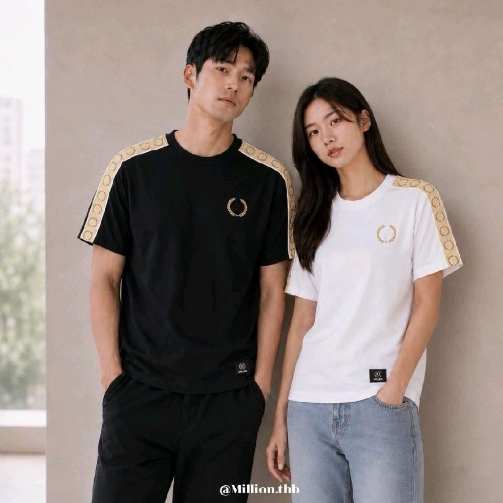!! ส่งฟรี !! เสื้อยืดแขนสั้น T-7 ผ้าคอตตอนทรงตรง เนื้อผ้านิ่ม !!!