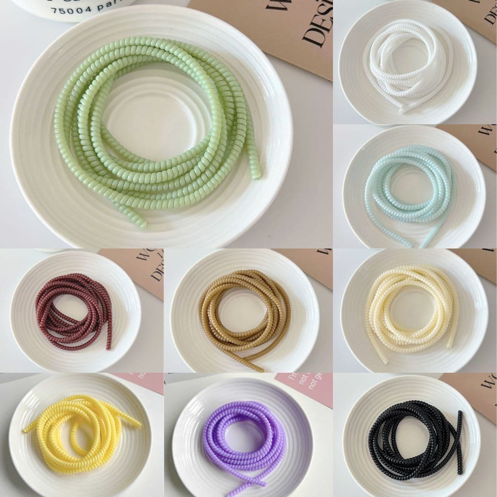 เกรียวพันสาย สีพาสเทล ถนอมสายชาร์จ ตกแต่งสาย
