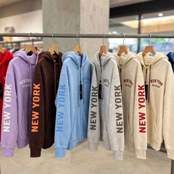 เสื้อแขนยาวนิวยอร์กรุ่นสกรีนแขนเนื้อผ้าคอตตอนหนานุ่มNYC ใหม่ล่าสุด