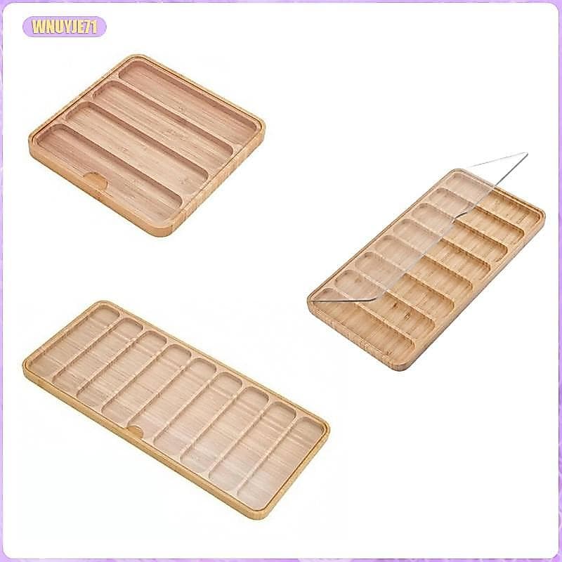 กล่องแสดงสายนาฬิกาไม้ไผ่พร้อมถาดไม้ออแกไนเซอร์เคสใสฝาจัดเก็บสําหรับสร้อยข้อมือและคอลเลกชันสายรัด