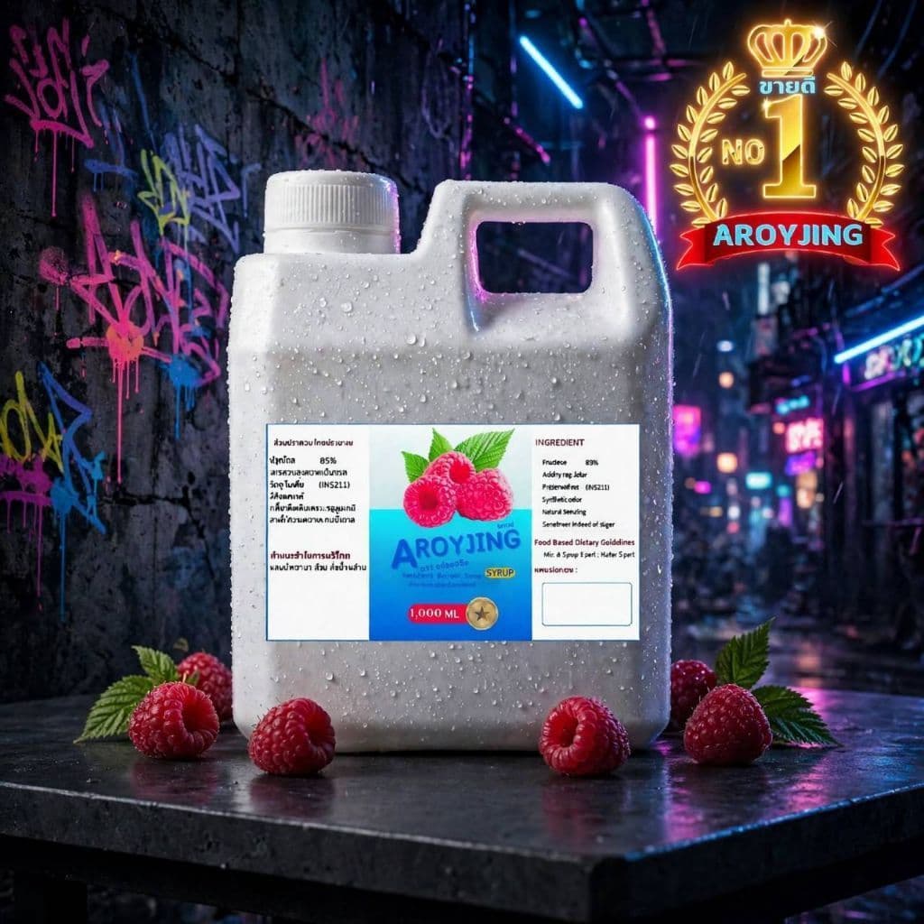 น้ําหวานเข้มข้นกลิ่นราสเบอร์รี่ (ขนาด 500 ML และ 1,000 ML) ไซรัปเข้มข้น หอมหวาน กลมกล่อม