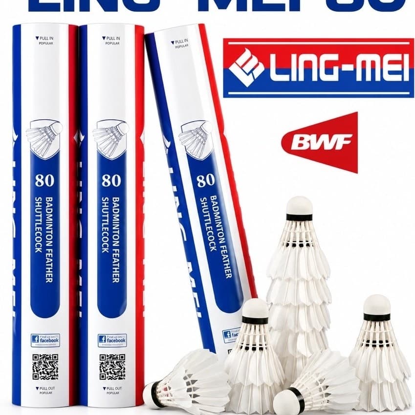 LING-MEI รุ่น 80 Speed 75 ลูกแบดมินตัน ขนห่านเกรดพรีเมี่ยม (พร้อมส่ง ของแท้ 100% !!️)