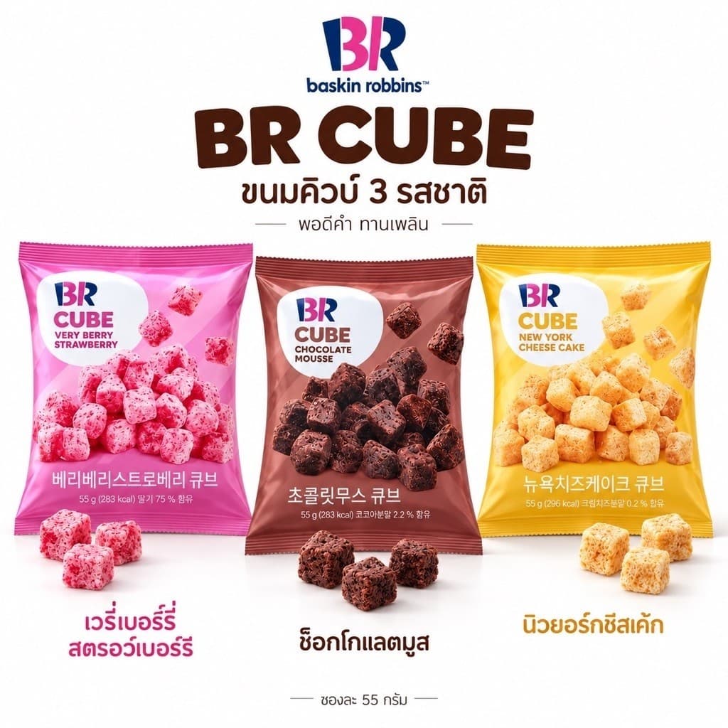 Baskin Robbins Cube Chocolate/Strawberry/Cheese Cake 55g