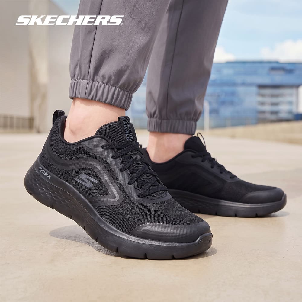Skechers สเก็ตเชอร์ส รองเท้าผู้ชาย Men GOwalk Flex Walking Shoes - 216508-BBK Air-Cooled Goga Mat