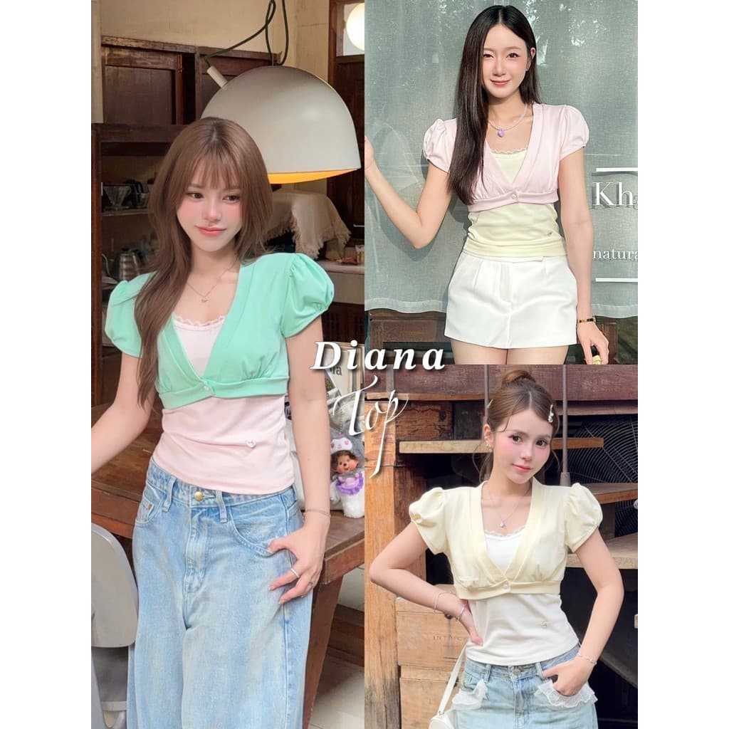 imily.style : Diana top เสื้อสายเดี่ยว+ครอป(ได้2ชิ้น) SIZE S-XL