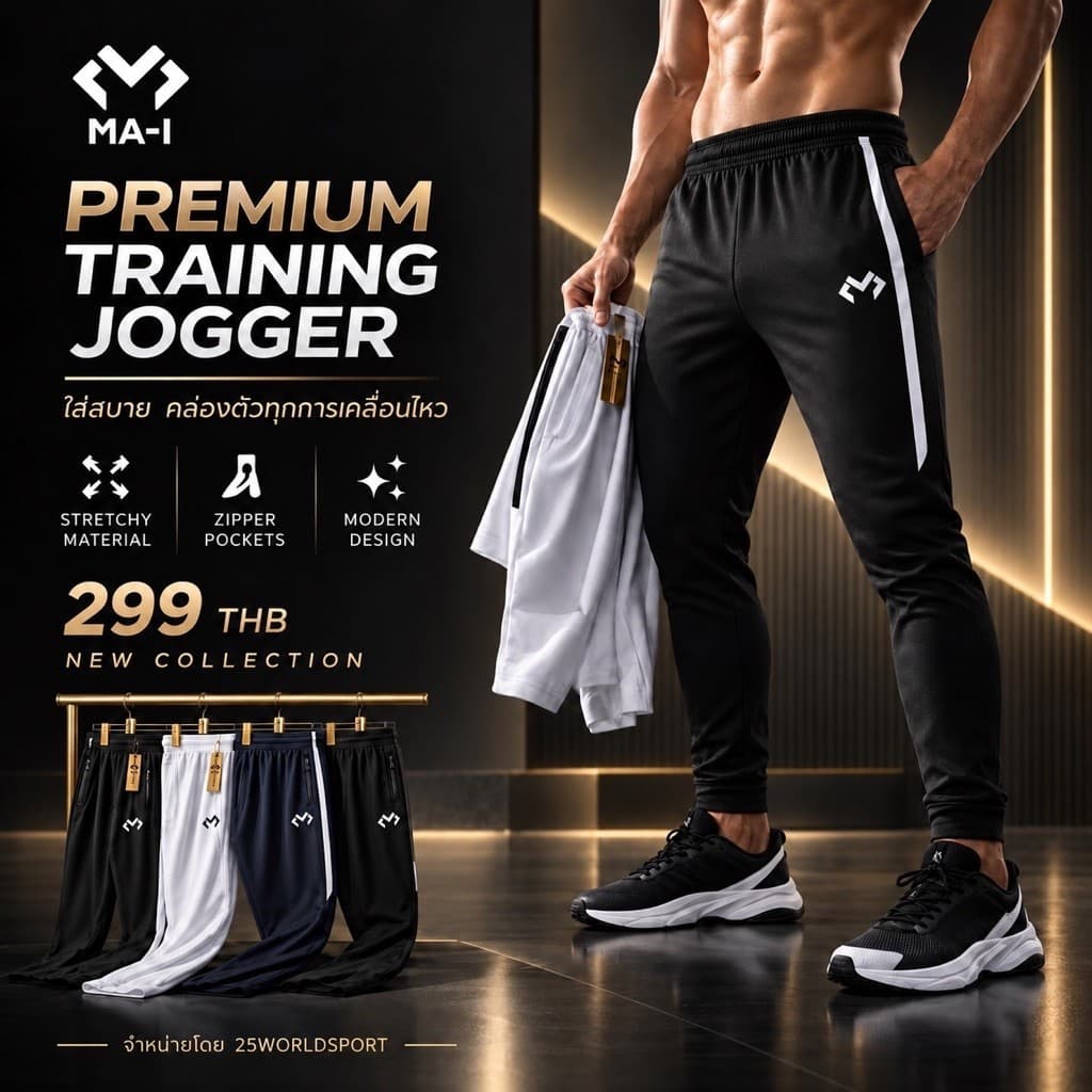 WARM PANTS MA-i MP-2401กางเกงวอร์มขายาวขาเดฟมีซิป