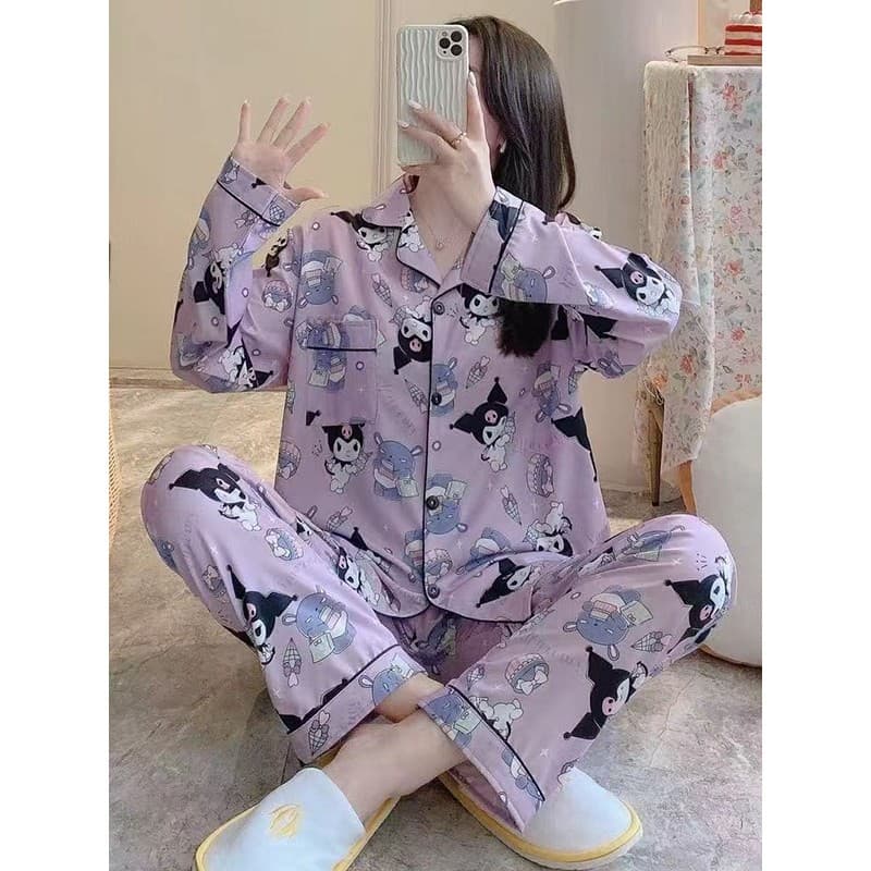 MUHANLU01 ชุดนอนผู้หญิงเเฟชั่นใหม่ ลายการฟฟิก น่ารัก มีหลายลายให้ได้เลือกใส่ เนื้อผ้าคุณภาพดีใส่สบาย ฟรีไซร์…