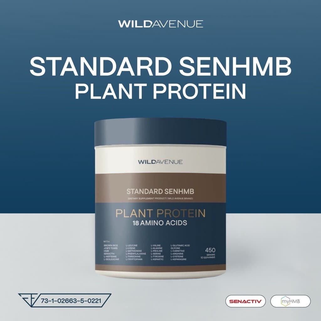 STANDARD SENHMB PLANT PROTEIN (Midnight Cacao) โปรตีนพืชรสมิดไนท์คาเคา เน้นฟื้นฟูซ่อมแซมกล้ามเนื้อ เอนเนอจี้…