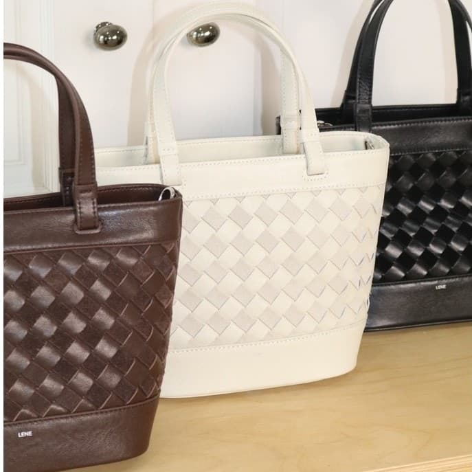 Lenebkk The Pie Mini Bag vol.3 กระเป๋าหนังแท้ถักสลับหนังแท้ หนังกลับ