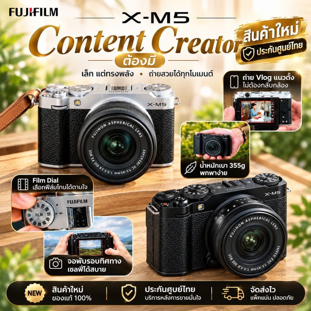 Fujifilm X-M5 mirrorless camera (ประกันศูนย์) กล้องฟูจิ