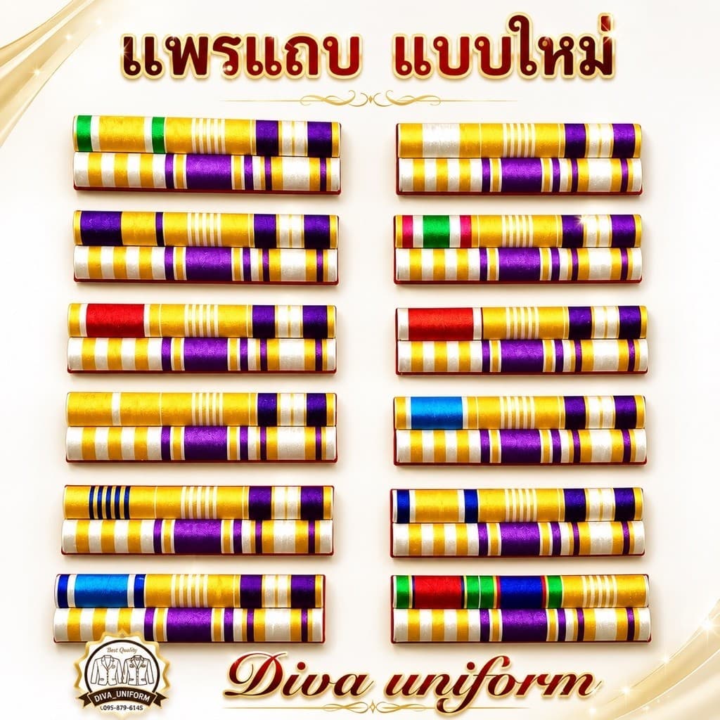 แพรแถบ ไหมพันนูน รุ่นใหม่ร.10 ตามปีเกิด