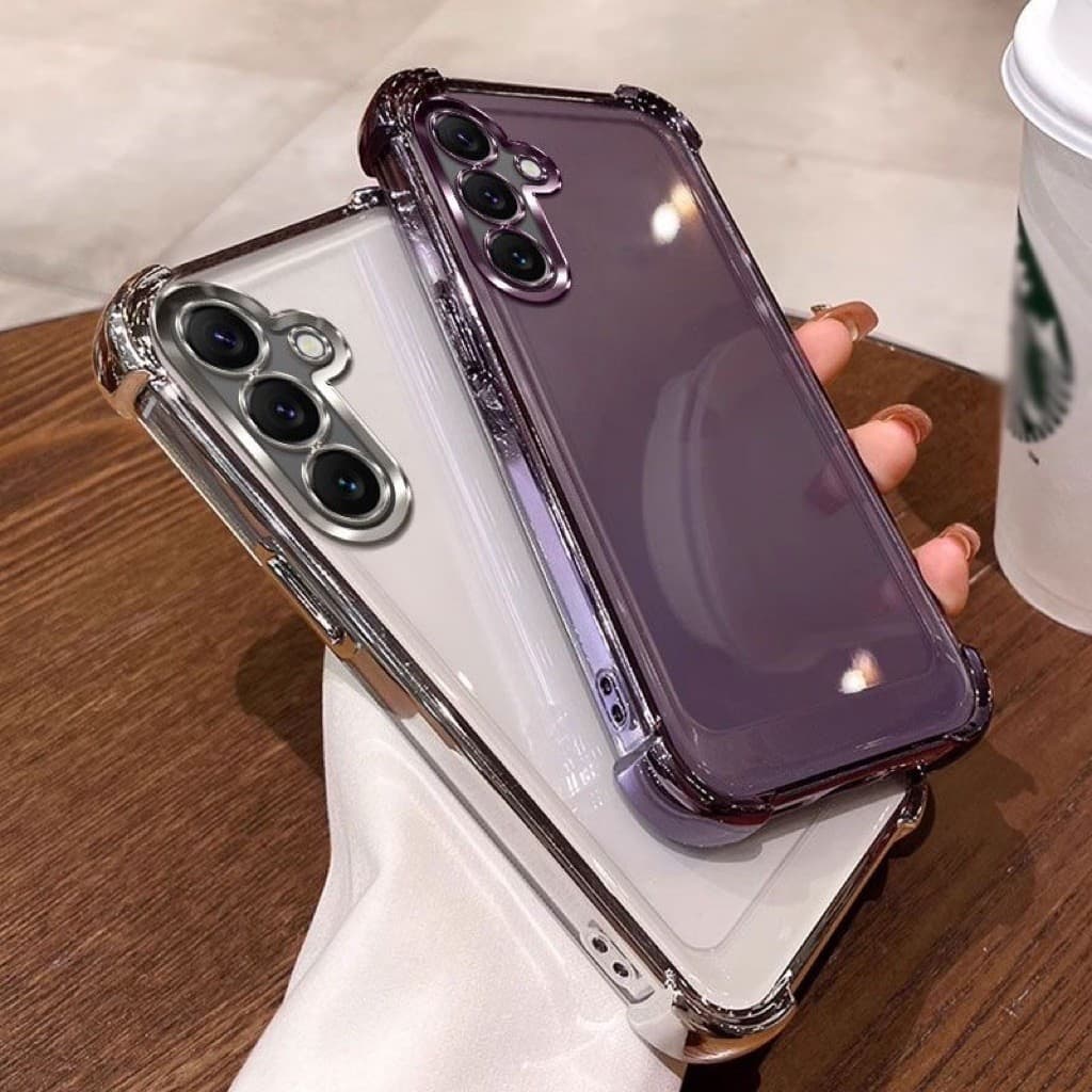 เคสขอบสีเงา กันมุม สําหรับ Samsung A27 A57 A37 A07 A17 A06 A16 A26 A36 A56 เคสกันกระแทก