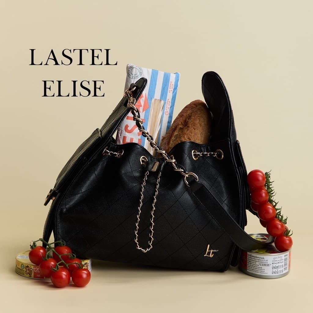 (มี2size) LASTEL กระเป๋าสะพาย Elise หนังคาเวีย สายสะพาย2เส้น